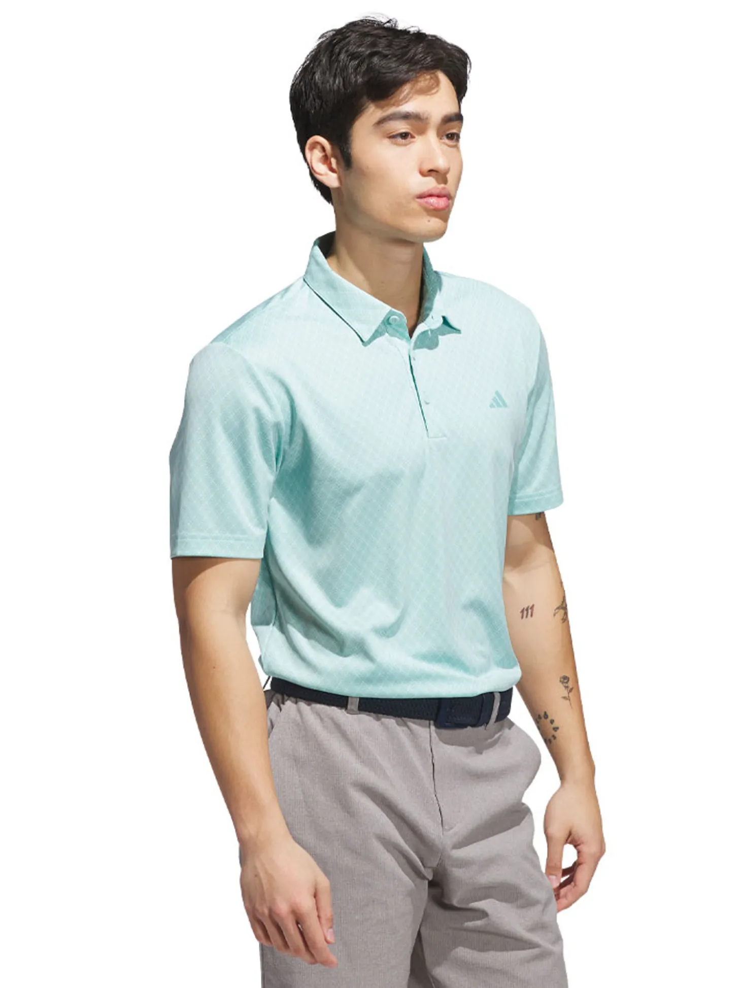 adidas Core Allover Print Polo Shirt - Semi Flash Aqua/Mint Tone