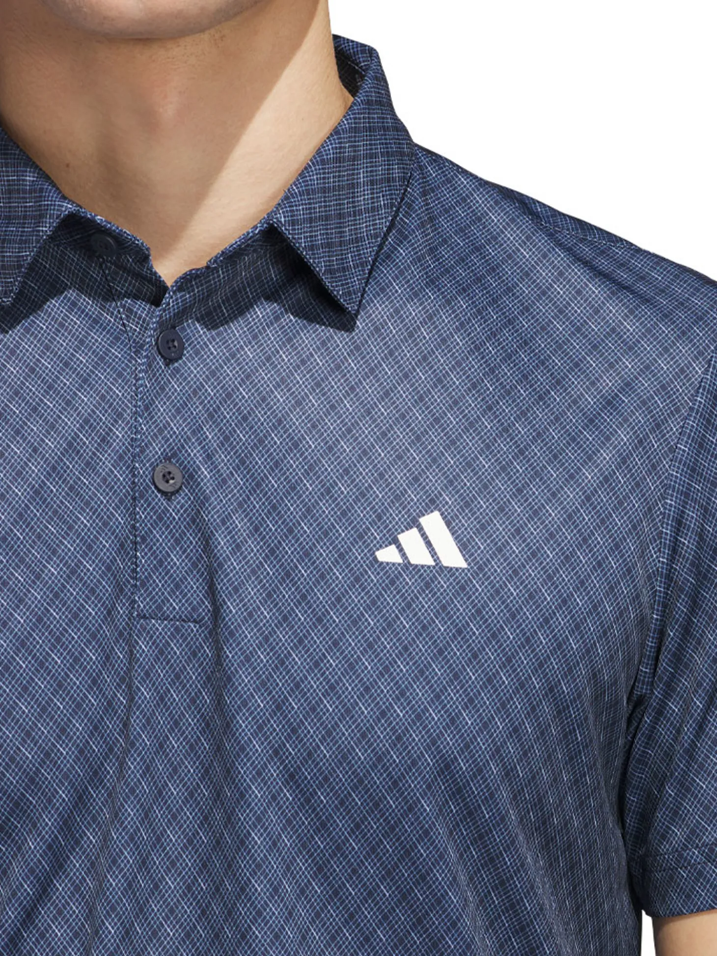 adidas Core Allover Print Polo Shirt - Collegiate Navy/White