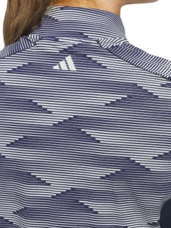 adidas Womens Ultimate365 Printed Quarter-Zip Mock - Collegiate Navy