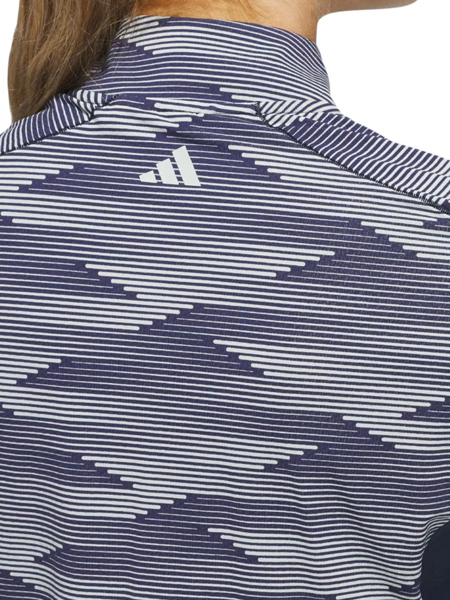 adidas Womens Ultimate365 Printed Quarter-Zip Mock - Collegiate Navy
