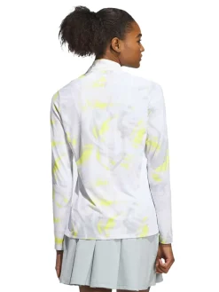 adidas Womens Ultimate365 Printed Quarter-Zip Mock - White