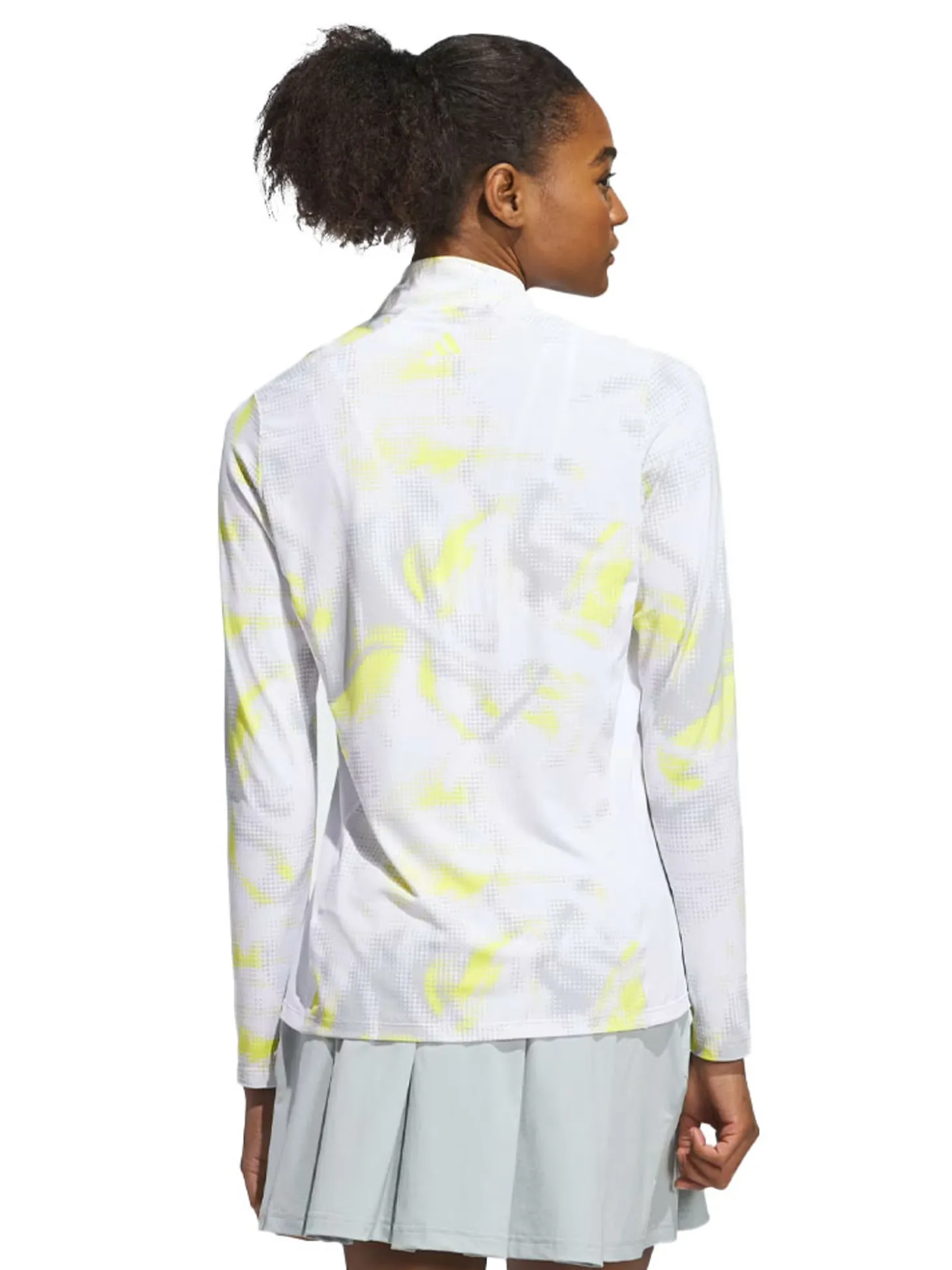 adidas Womens Ultimate365 Printed Quarter-Zip Mock - White