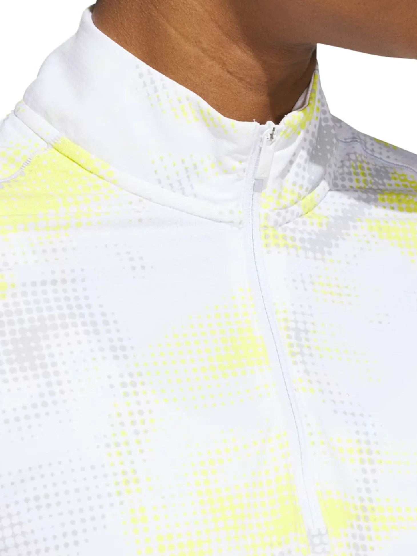 adidas Womens Ultimate365 Printed Quarter-Zip Mock - White