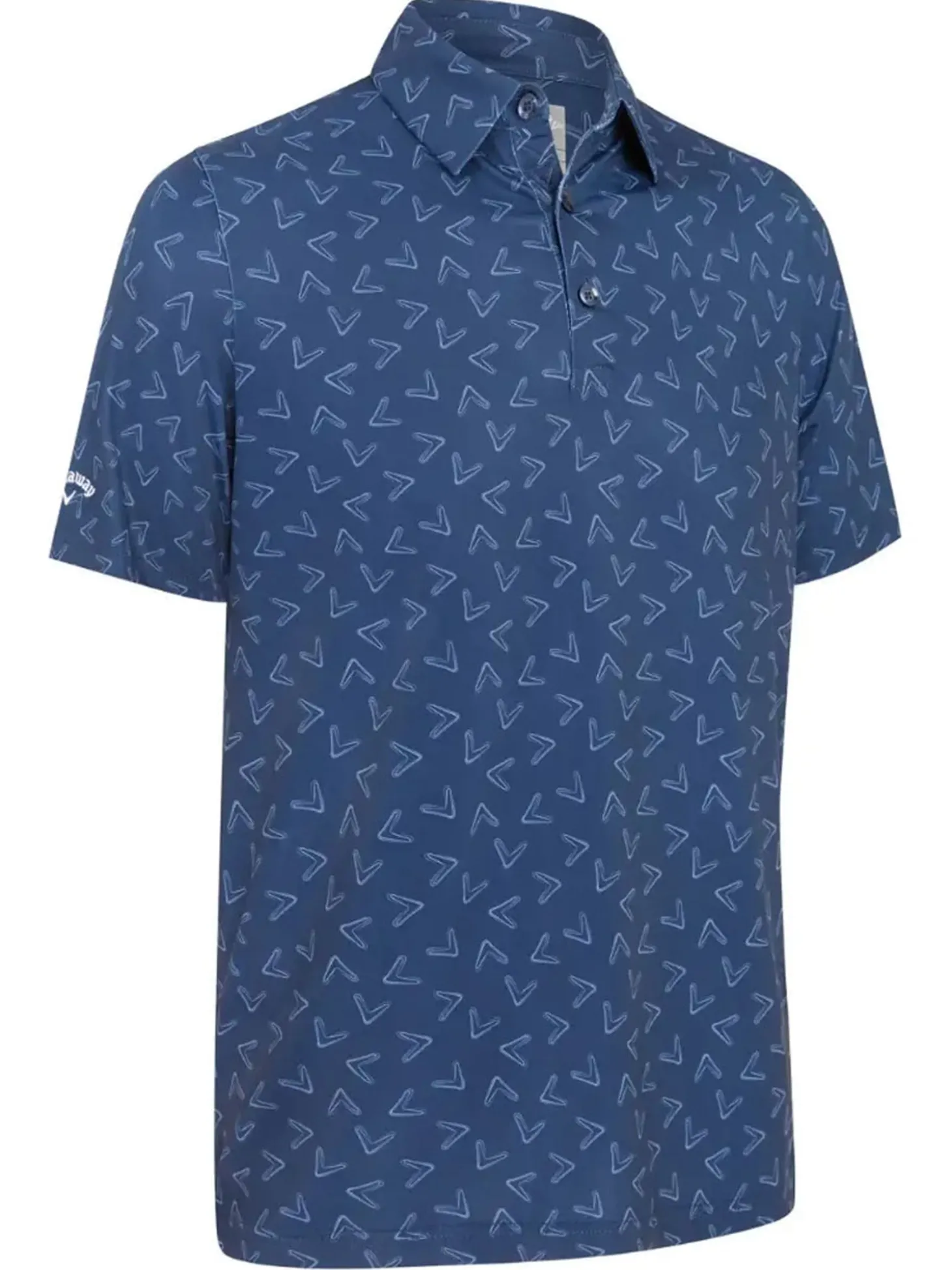 Callaway All Over Large Chev Print Polo - Peacoat