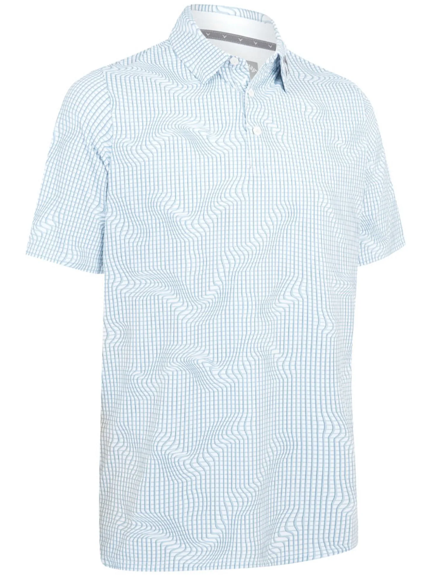 Callaway Gingham Print Polo - Bright White