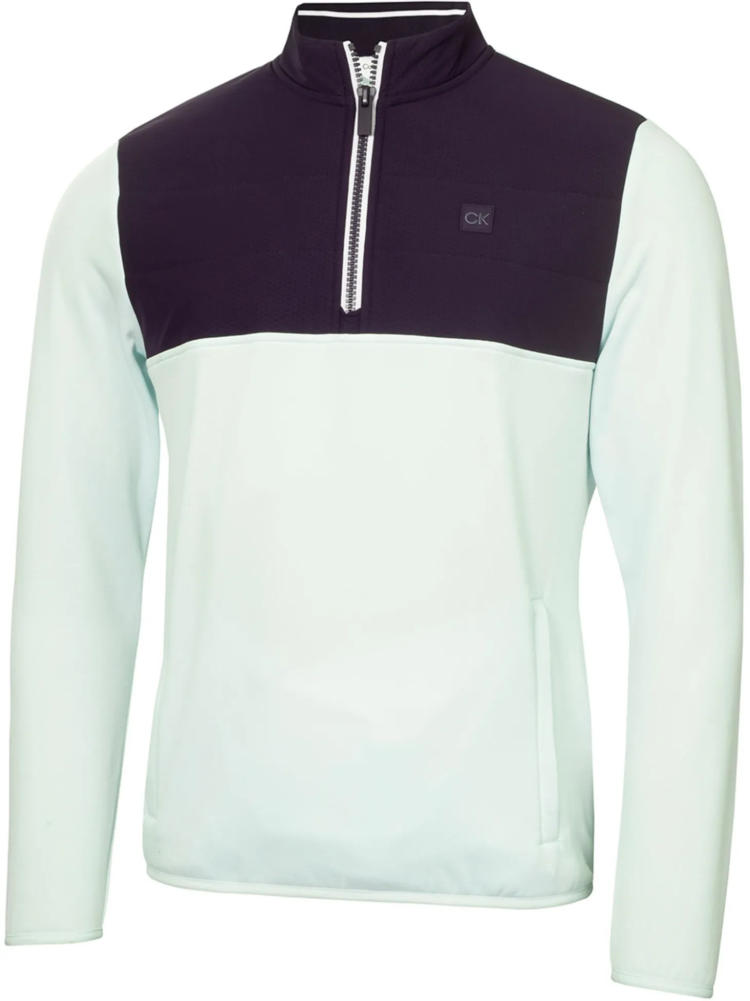 Calvin Klein Atlantic Hybrid Half Zip - Light Jade/Navy