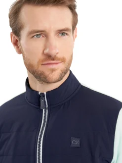 Calvin Klein Atlantic Hybrid Half Zip - Light Jade/Navy
