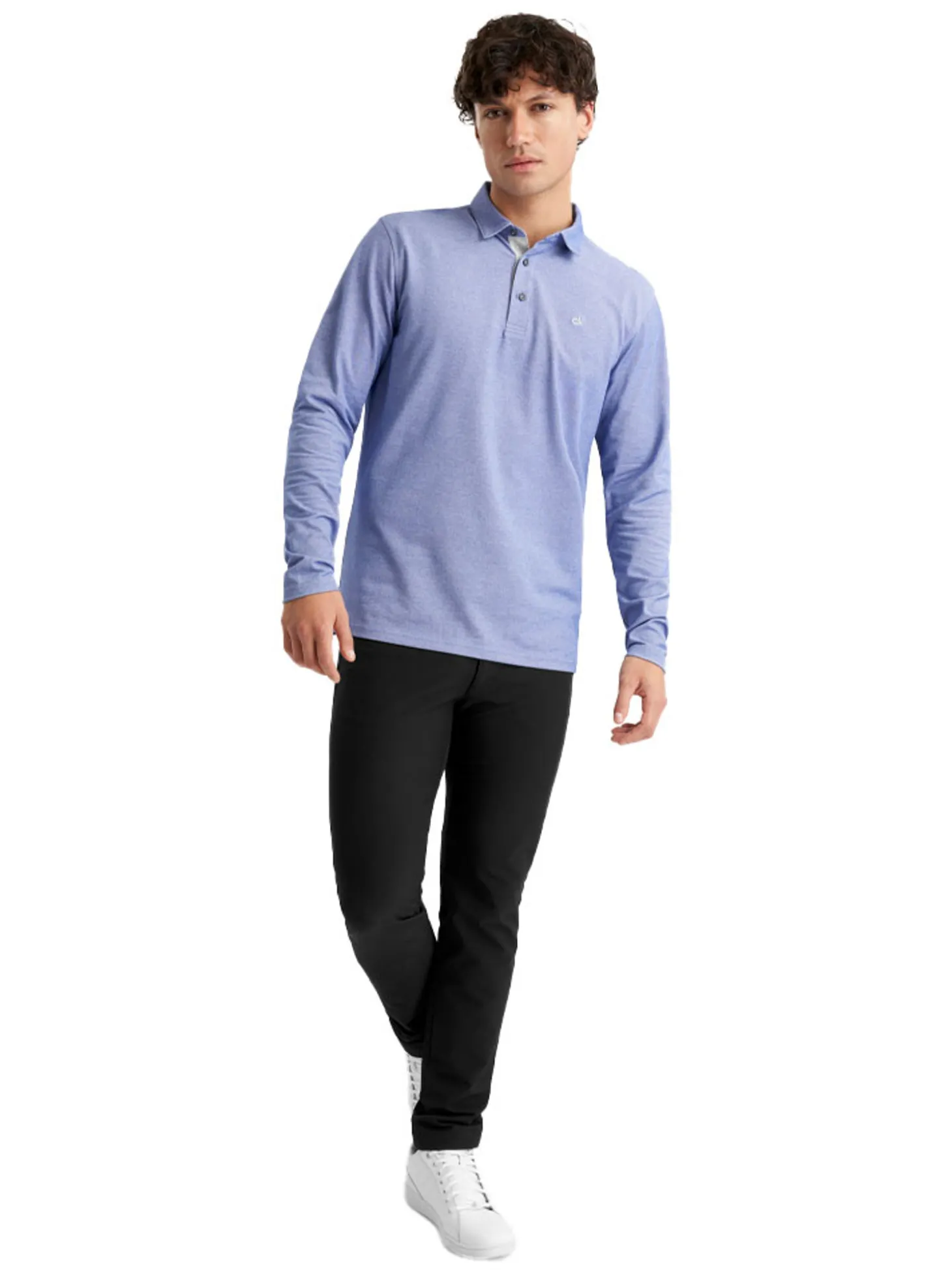 Calvin Klein Bayard Long Sleeve Polo - French Blue
