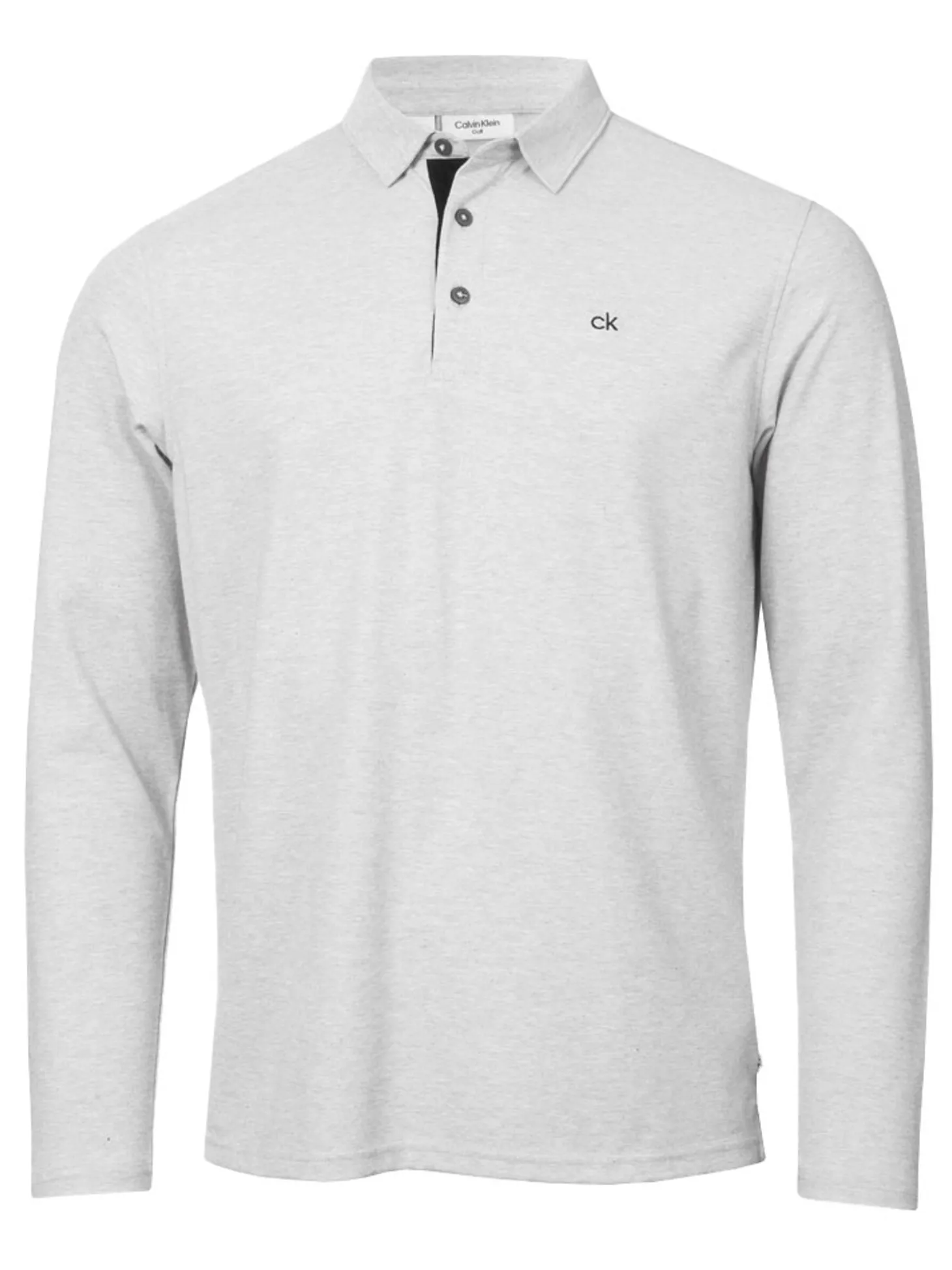 Calvin Klein Bayard Long Sleeve Polo - Silver Marl