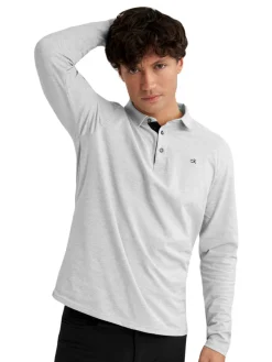 Calvin Klein Bayard Long Sleeve Polo - Silver Marl