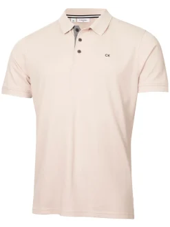 Calvin Klein Cotton Blend Quad Polo - Stone