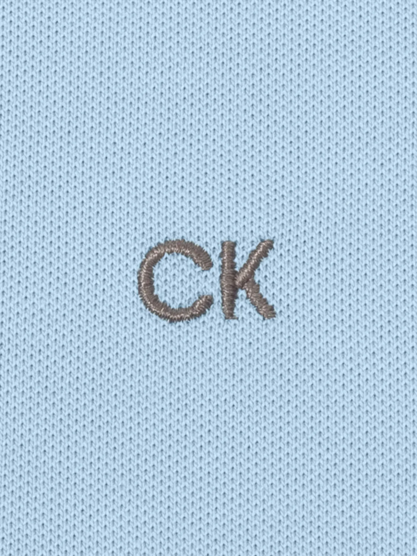 Calvin Klein Cotton Blend Quad Polo - Sky Blue