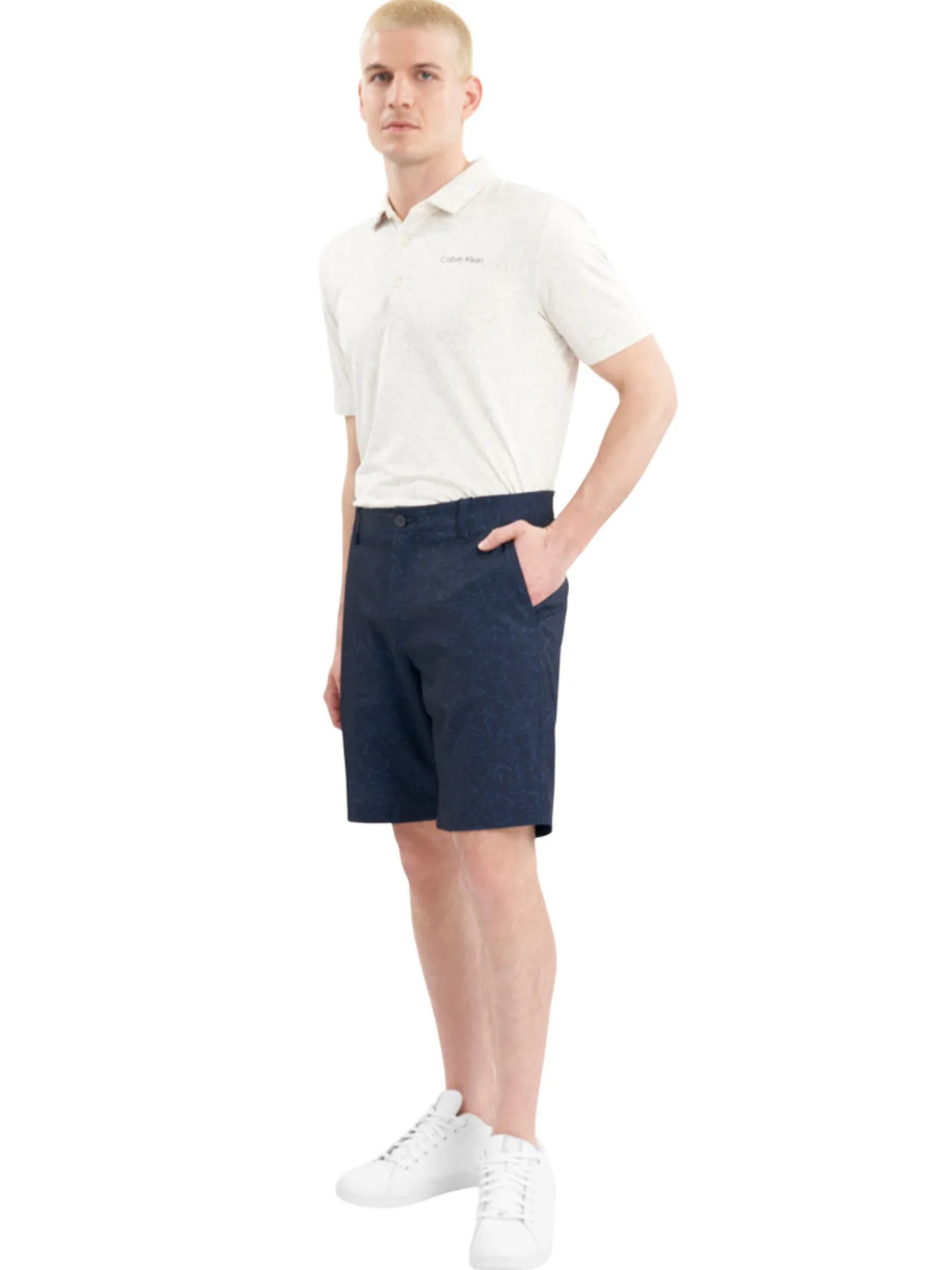 Calvin Klein Printed Bullet Regular Fit Stretch Short - Navy