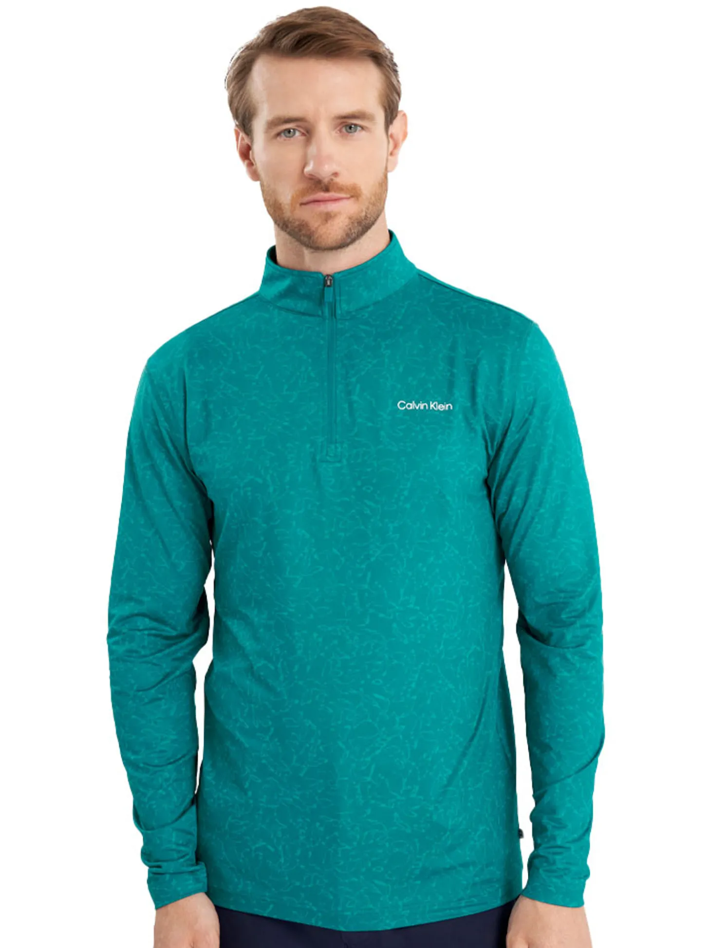 Calvin Klein Printed Newport 1/4-Zip - Sea Green