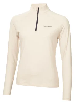 Calvin Klein Womens Dakota Quarter Zip Top - Tapioca