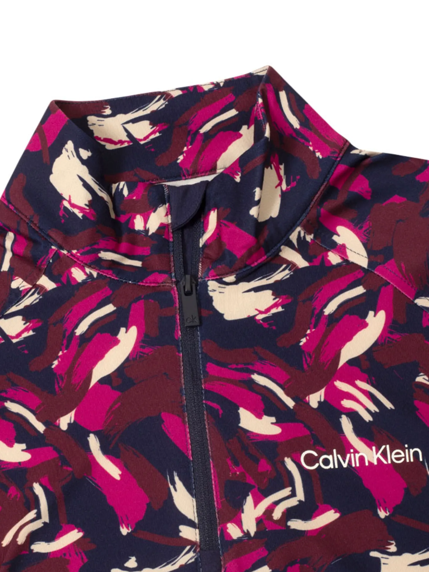 Calvin Klein Womens Dakota Quarter Zip Top - Brushstroke Print