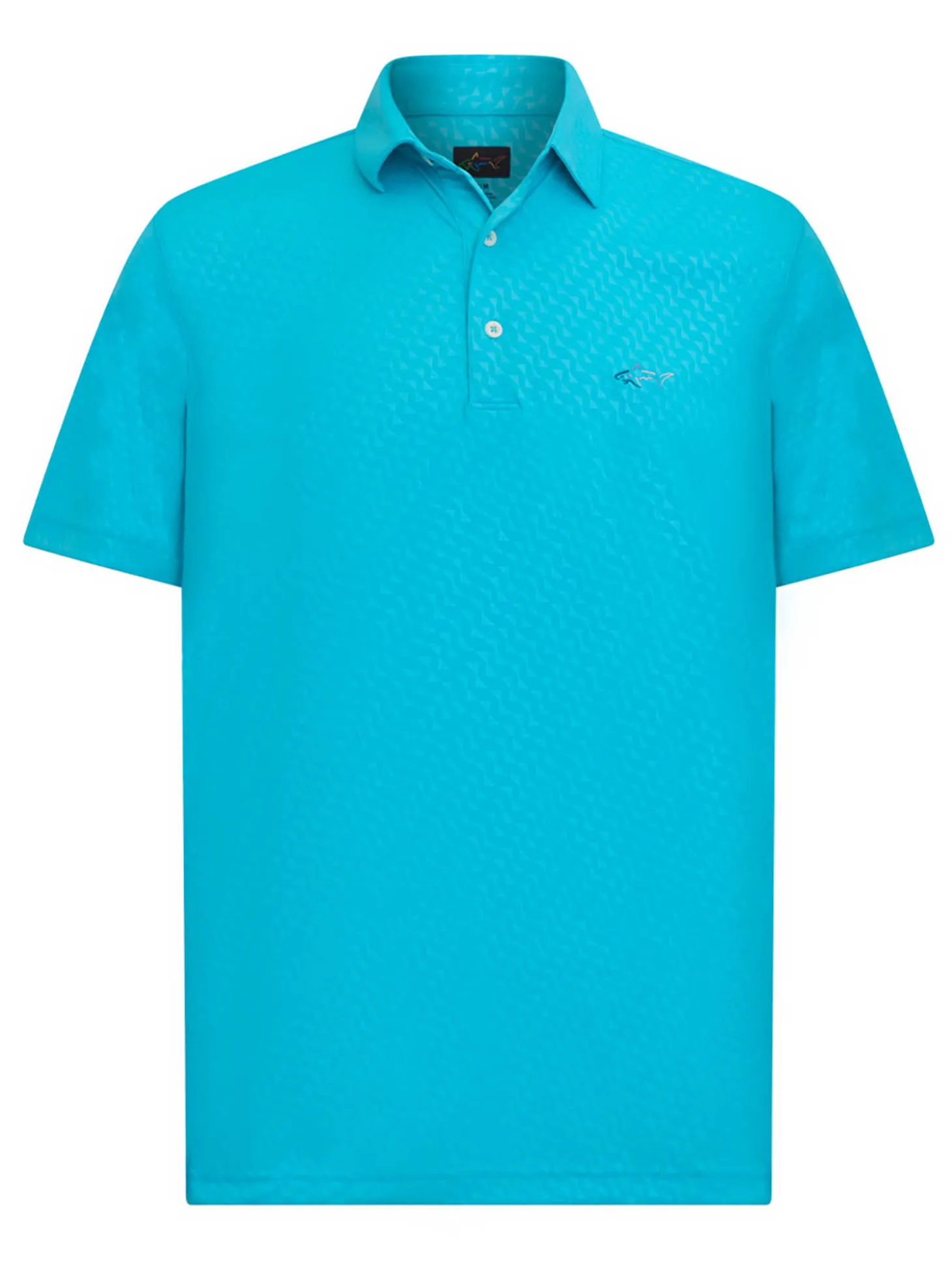 Greg Norman ML75 Geo Embossed Polo - Bright Turquoise