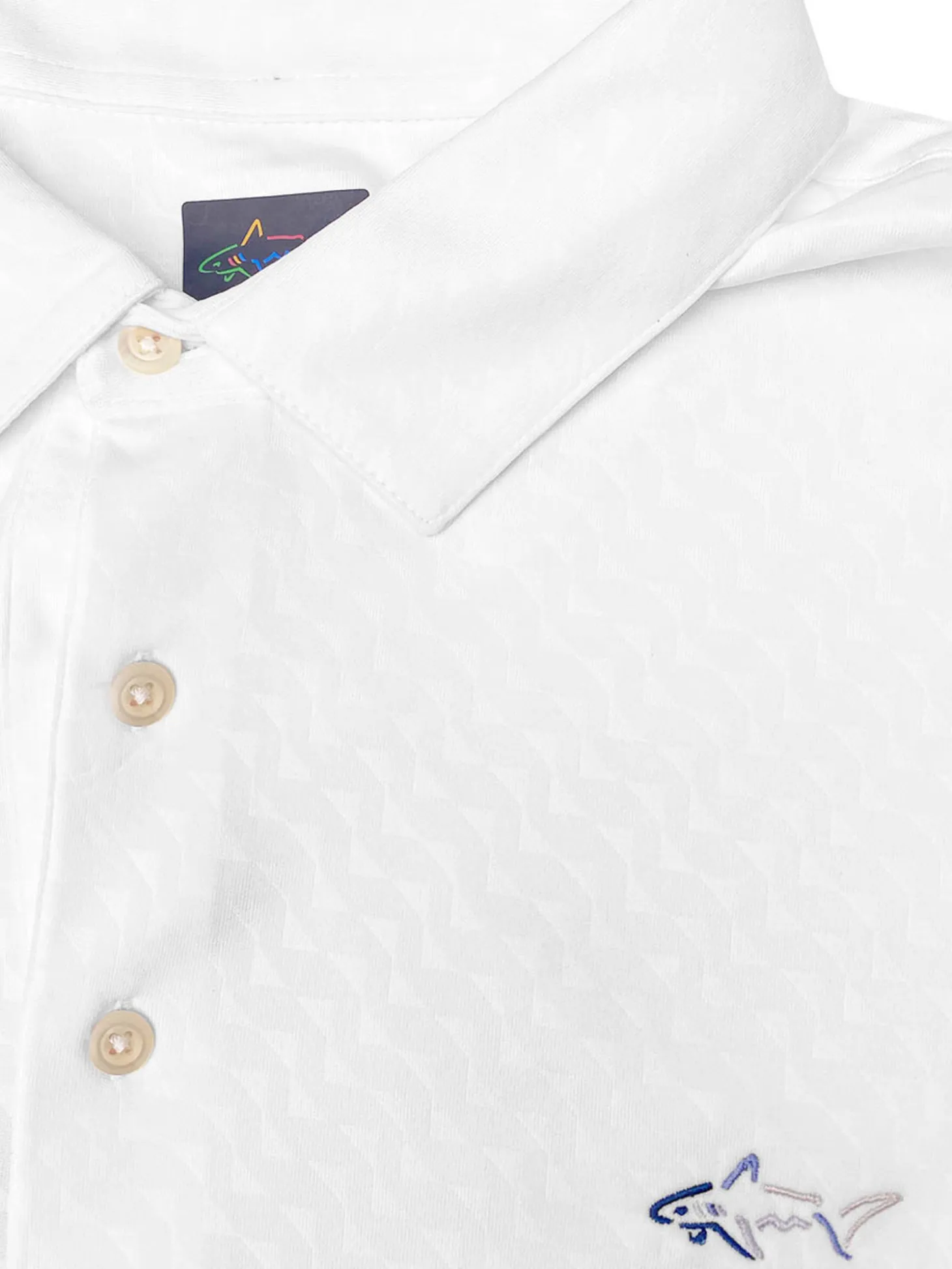 Greg Norman ML75 Geo Embossed Polo - White