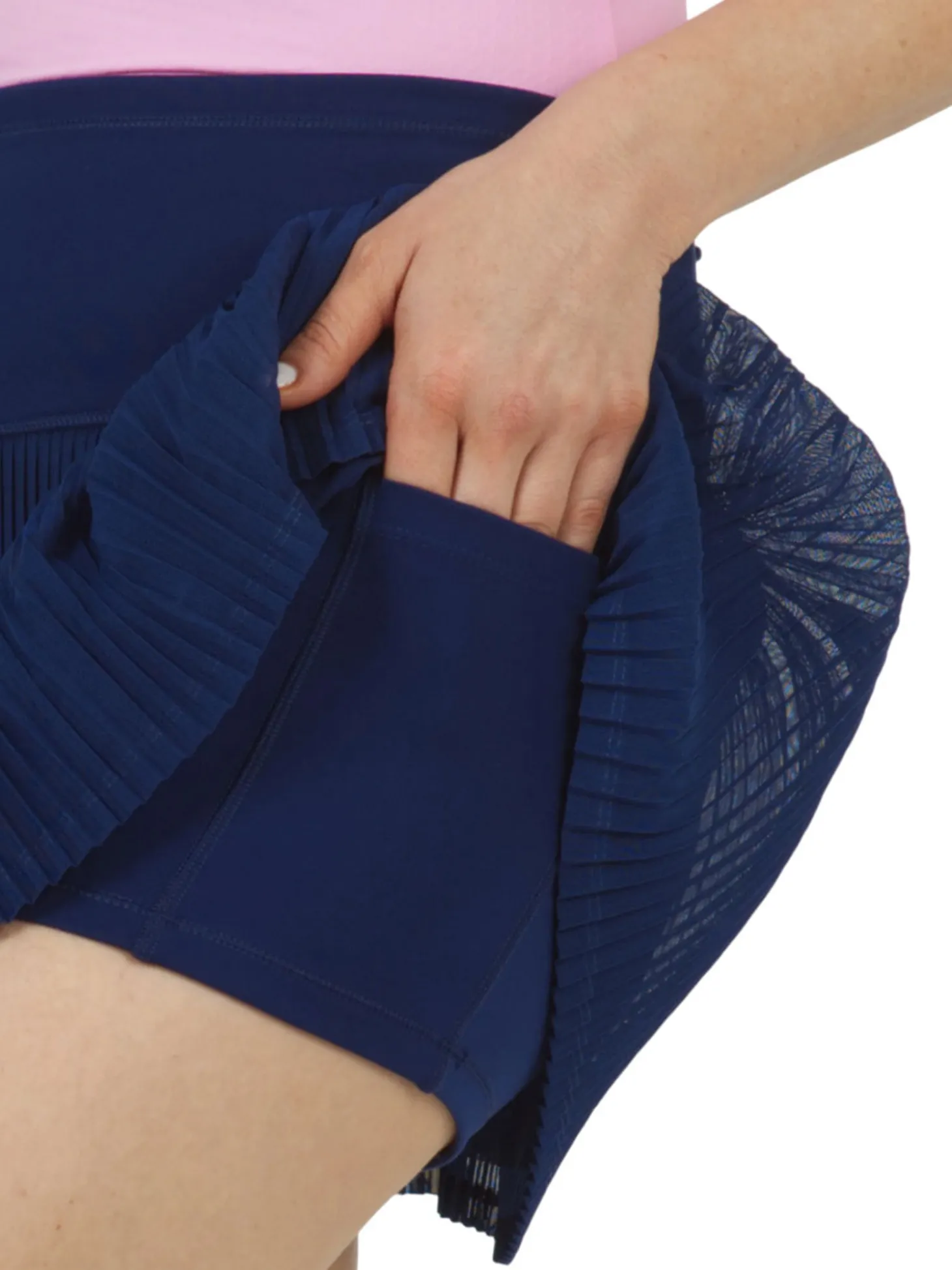 IBKUL Solid Mesh Skort (13") - Navy