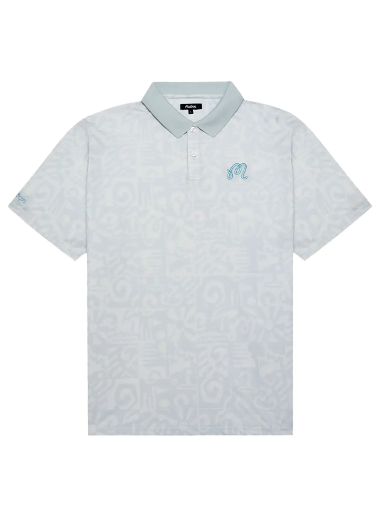 Malbon Mezzo Performance Pique Printed Polo - Silver