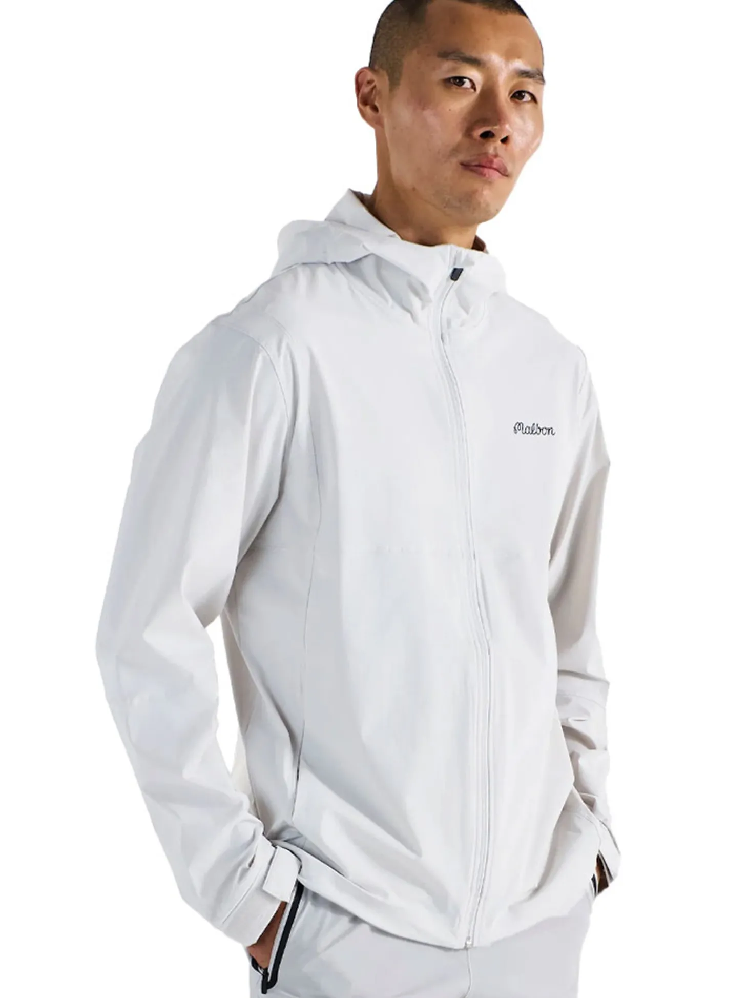 Malbon Performance Full Zip Shell Jacket - White