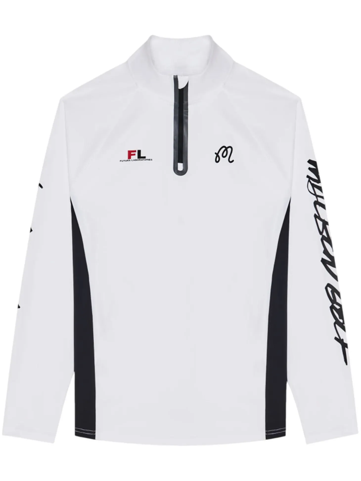 Malbon Poly Performance Quarter Zip - White