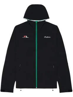 Malbon Tag Shell Hooded Zip Jacket - Black