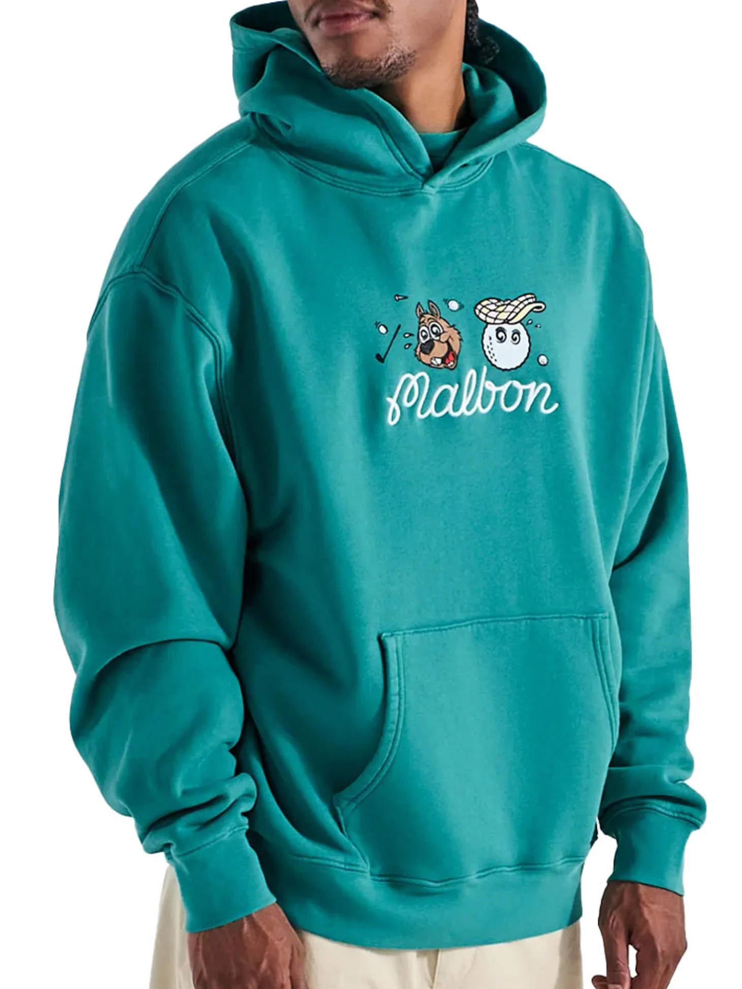 Malbon Two Man Scramble Hoodie - Blue Green