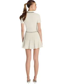 Malbon Womens Camilla Quarter Zip Polo - Ivory