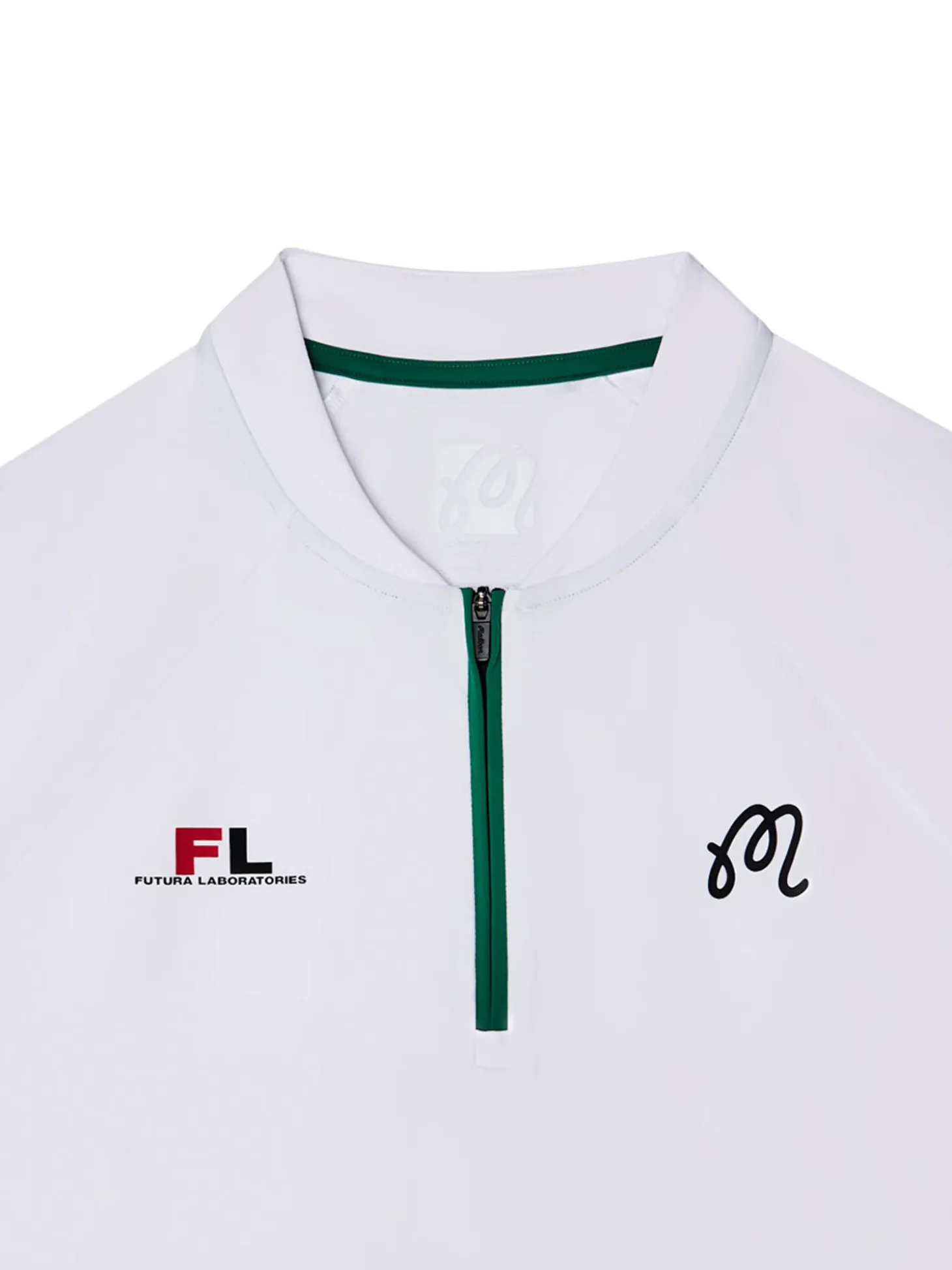 Malbon Zip Raglan Blade Polo - White