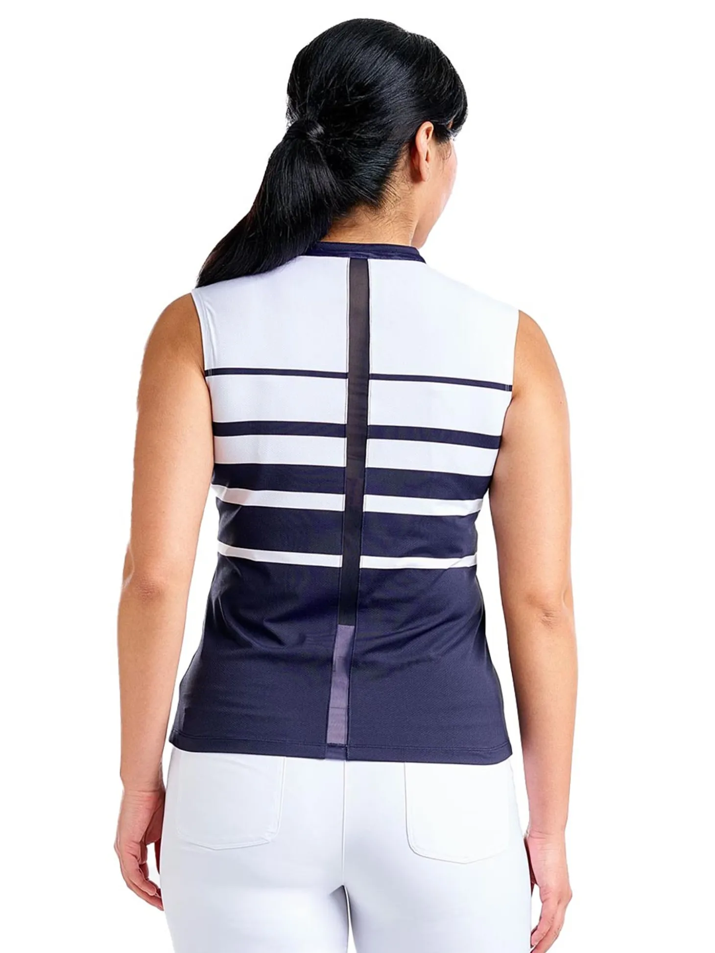 Nivo Women's Linnea Sleeveless Livcool Mock - White/Navy