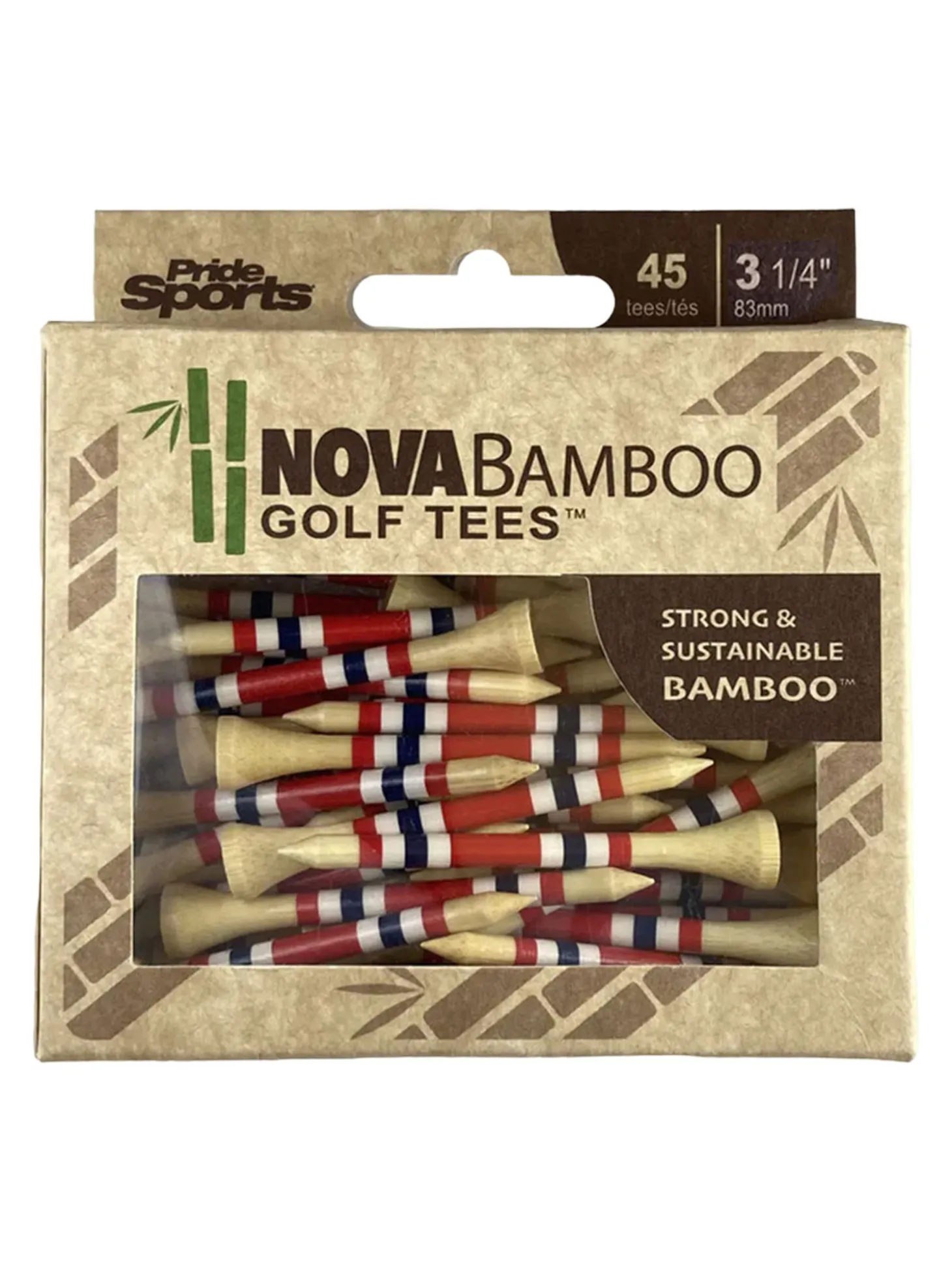 Nova Bamboo Striped Golf Tees - 3.25"