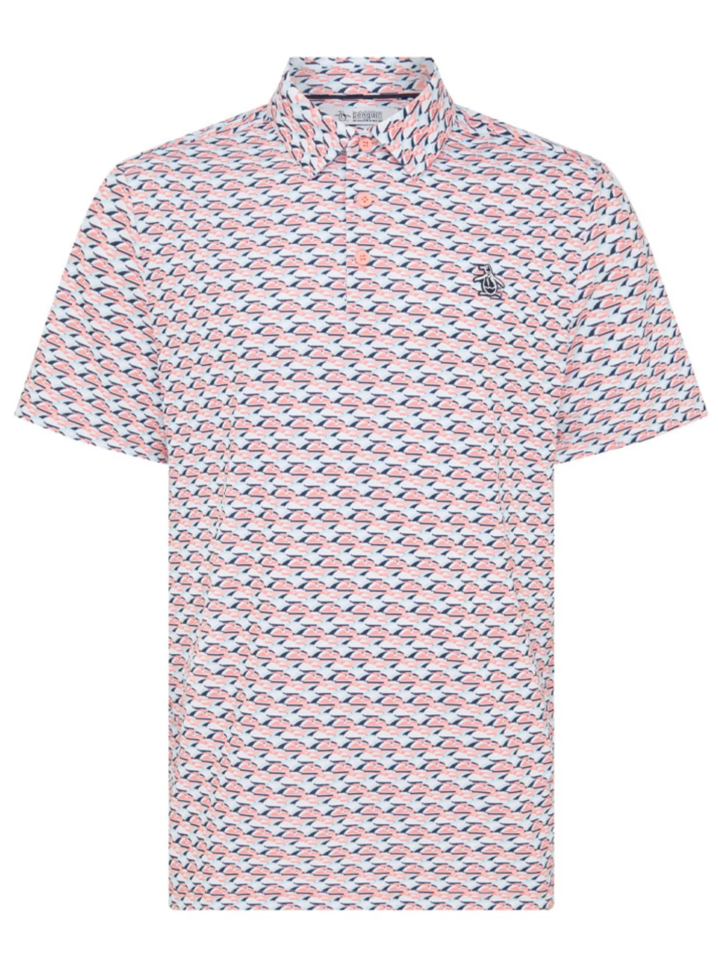 Original Penguin Layered Umbrella Print Polo - Murex Shell