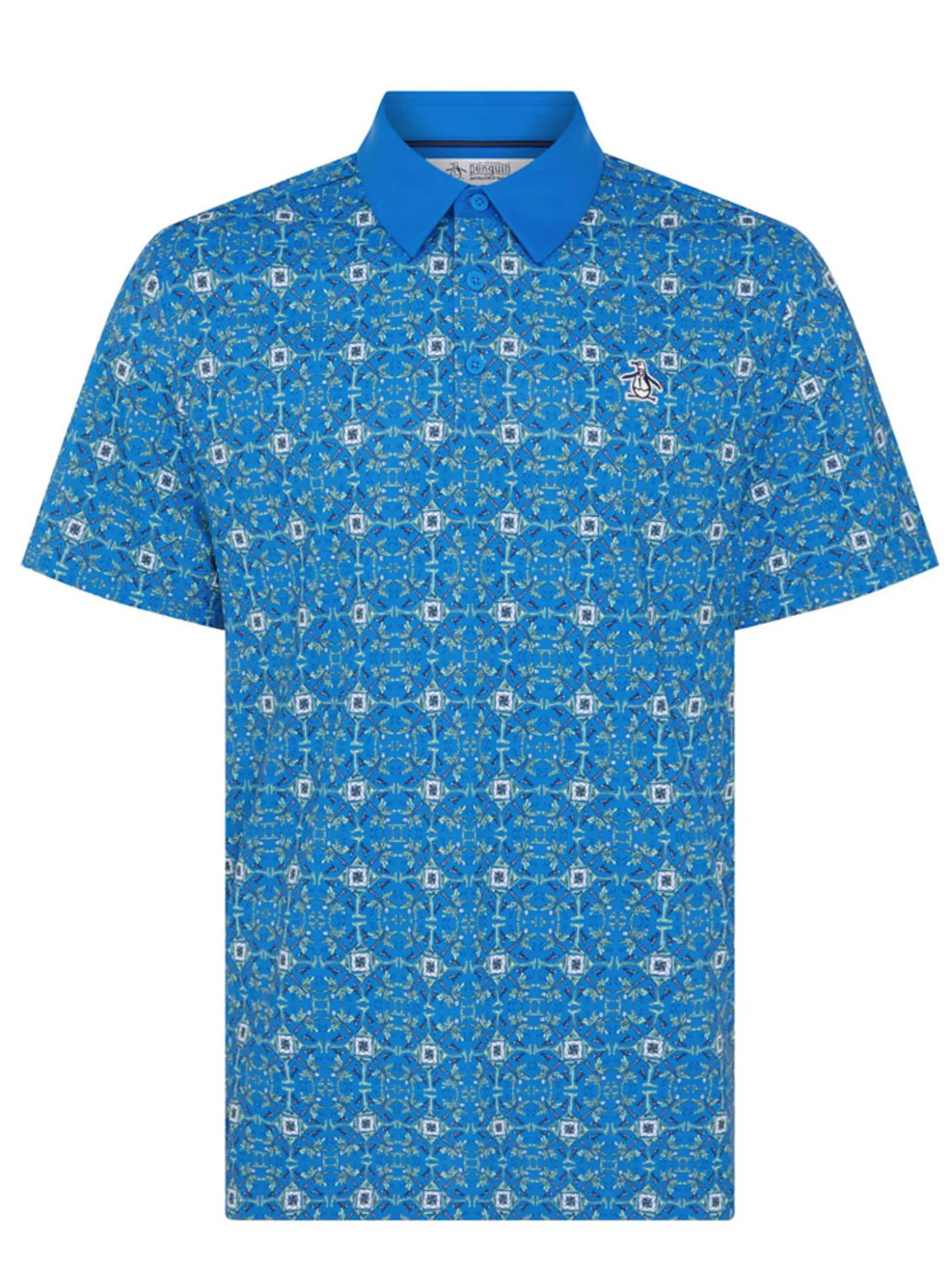 Original Penguin Pete's Cocktail Windowpane Polo - French Blue