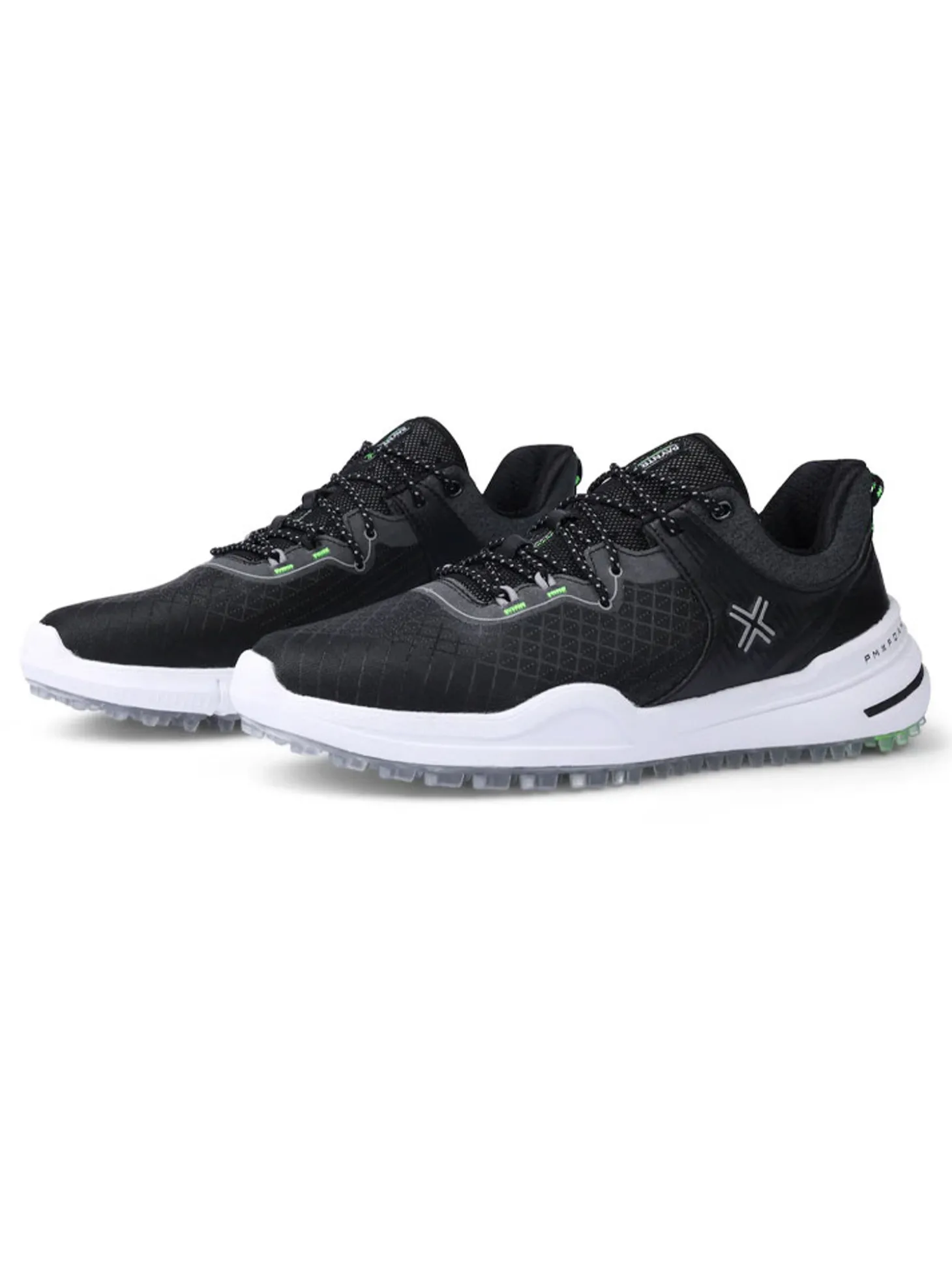 Payntr Golf X 001 F Mesh Golf Shoes - Black/Electric Green/Silver