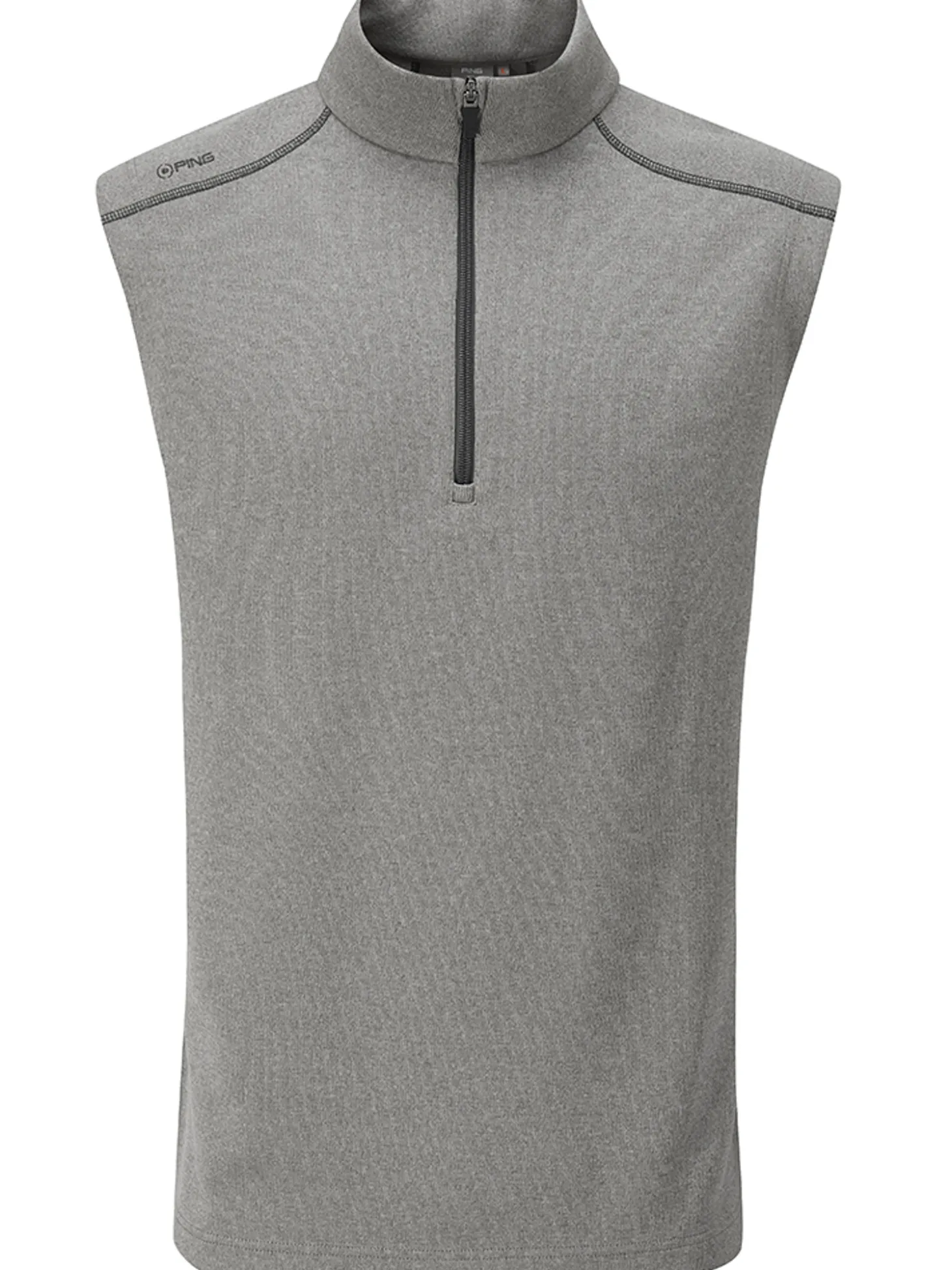Ping Ramsey 1/2 Zip Ribbed Fleece Vest - Ash Marl