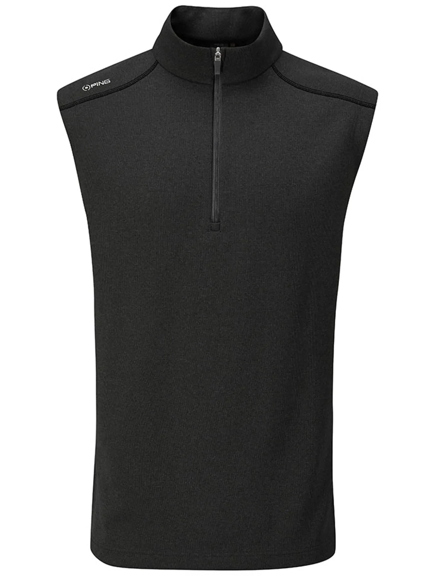Ping Ramsey 1/2 Zip Ribbed Fleece Vest - Black