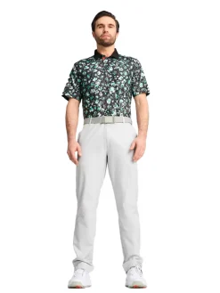 Puma CLOUDSPUN Abstract Camo Polo - Puma Black/Aquatic