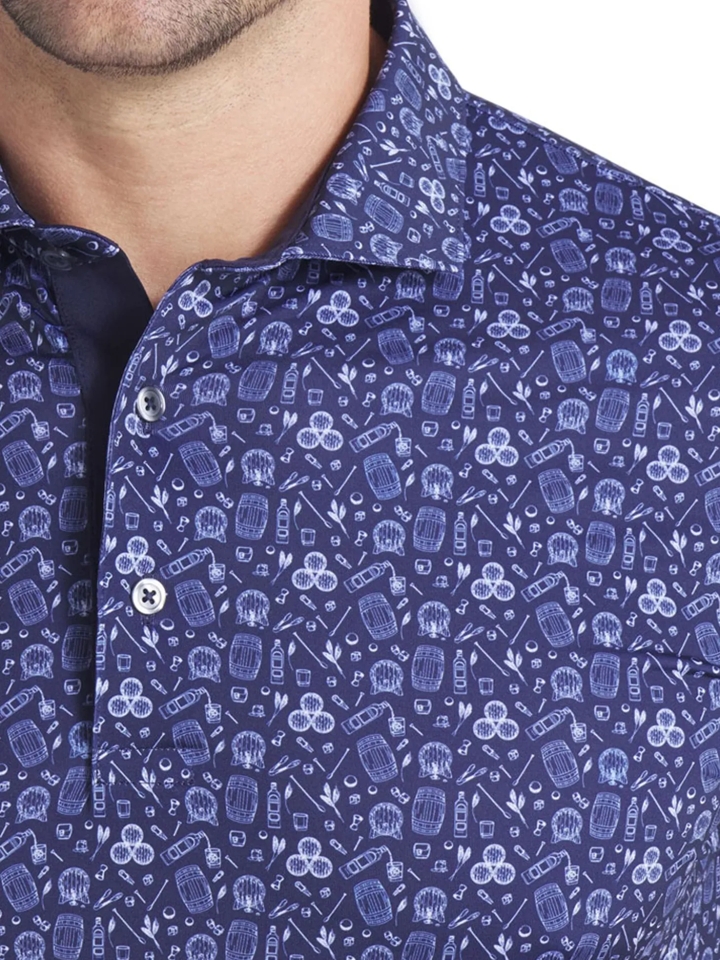 Puma MATTR Port Golf Polo - Deep Navy - White Glow/Deep Navy