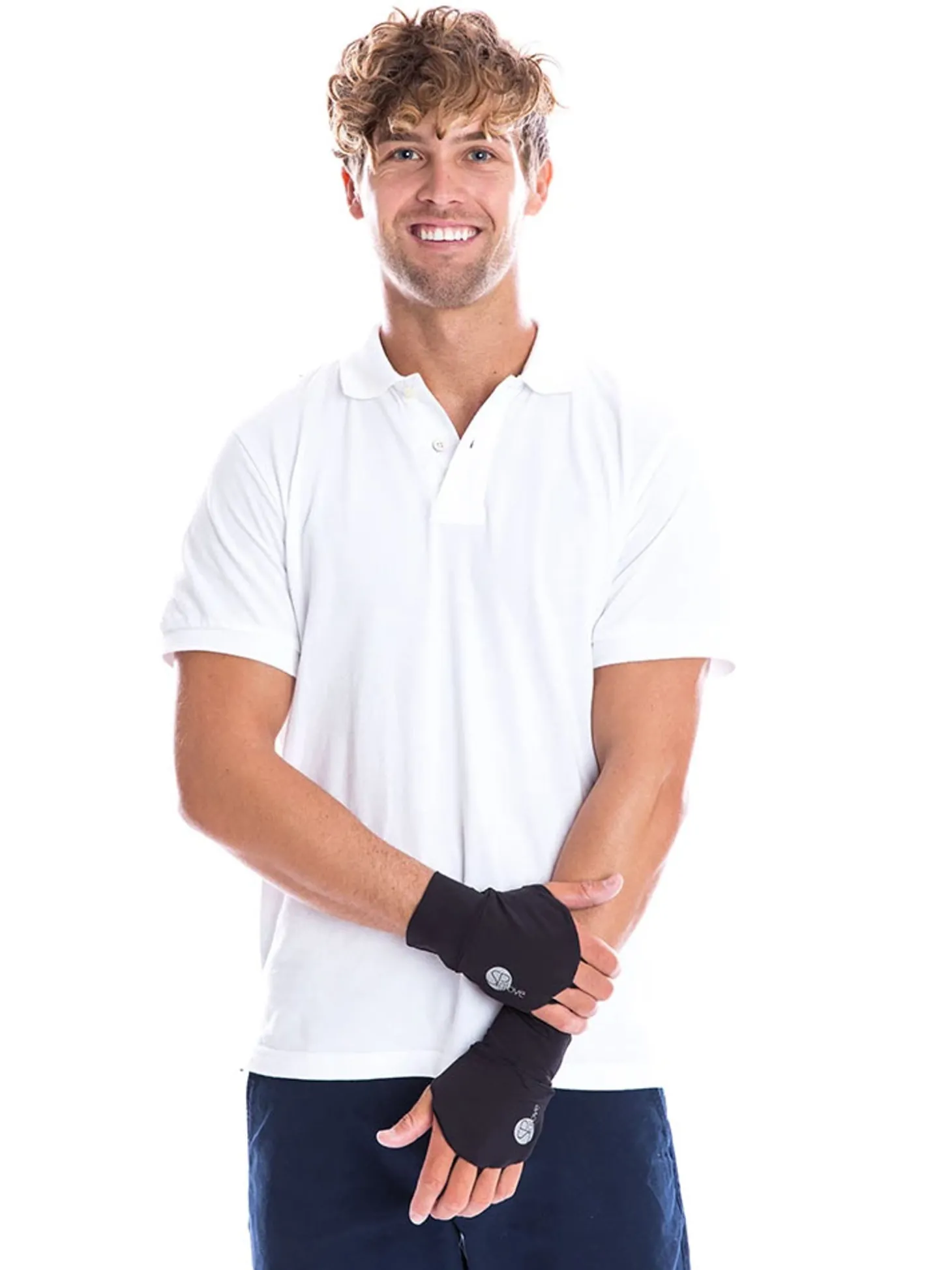 SParms Sun Protection Palmless Gloves - Black