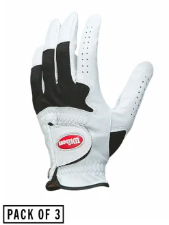 Wilson Advantage Golf Glove 3 Pack - White